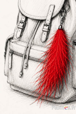 Hanger struisvogel - 10 cm - rood